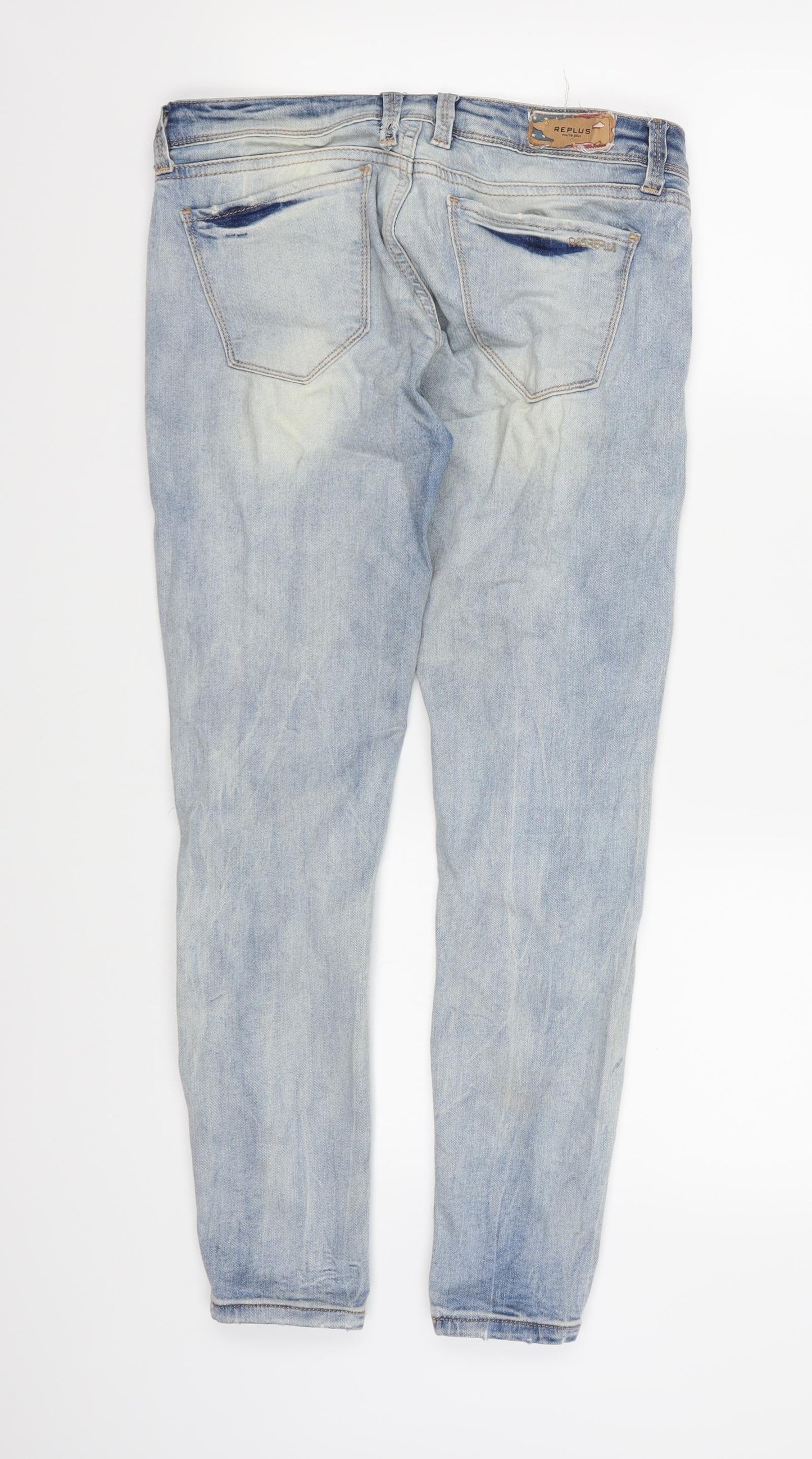 Replus Womens Blue  Denim Skinny Jeans  L26 in