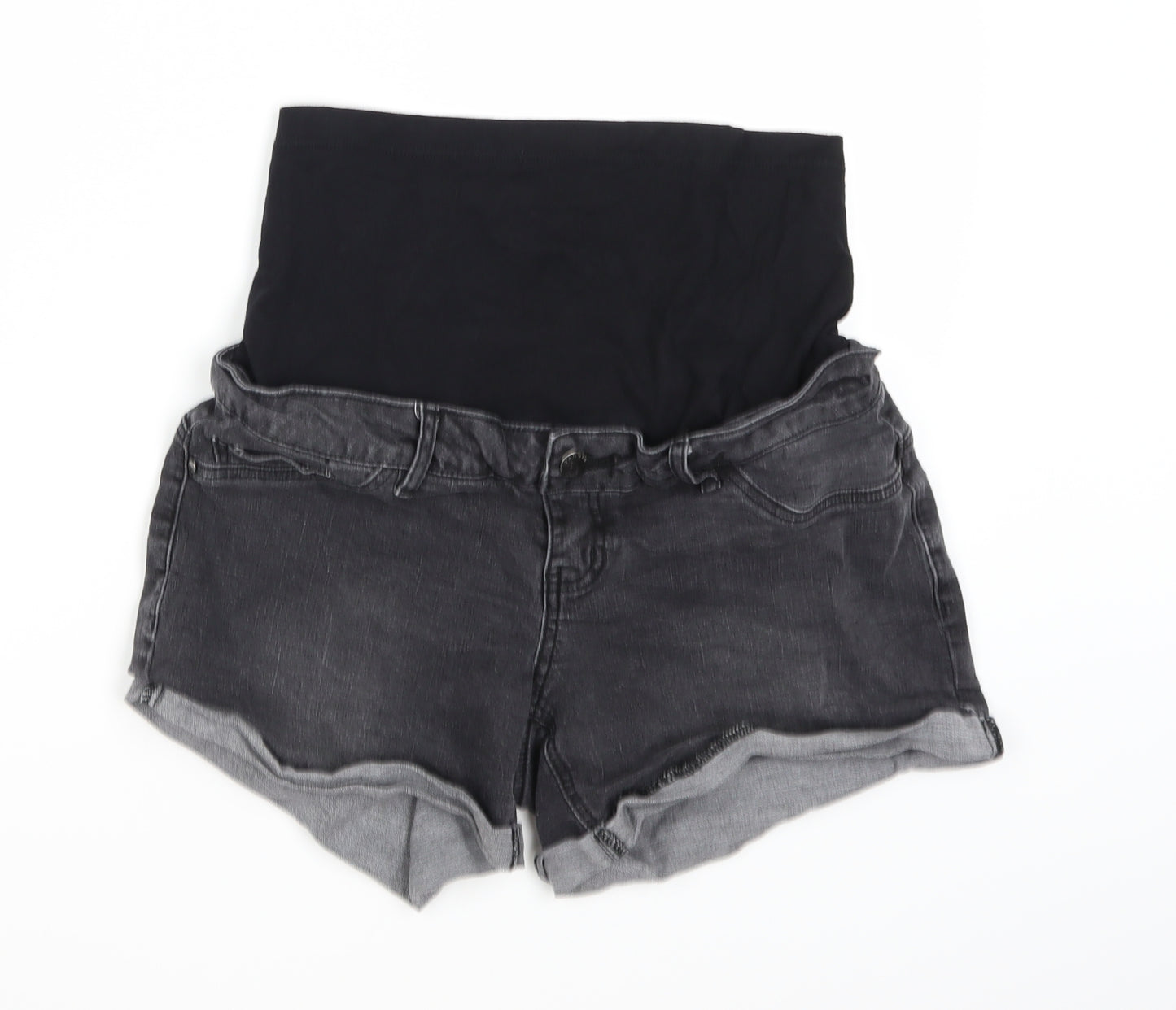 bandia Womens Black  Denim Hot Pants Shorts Size 16