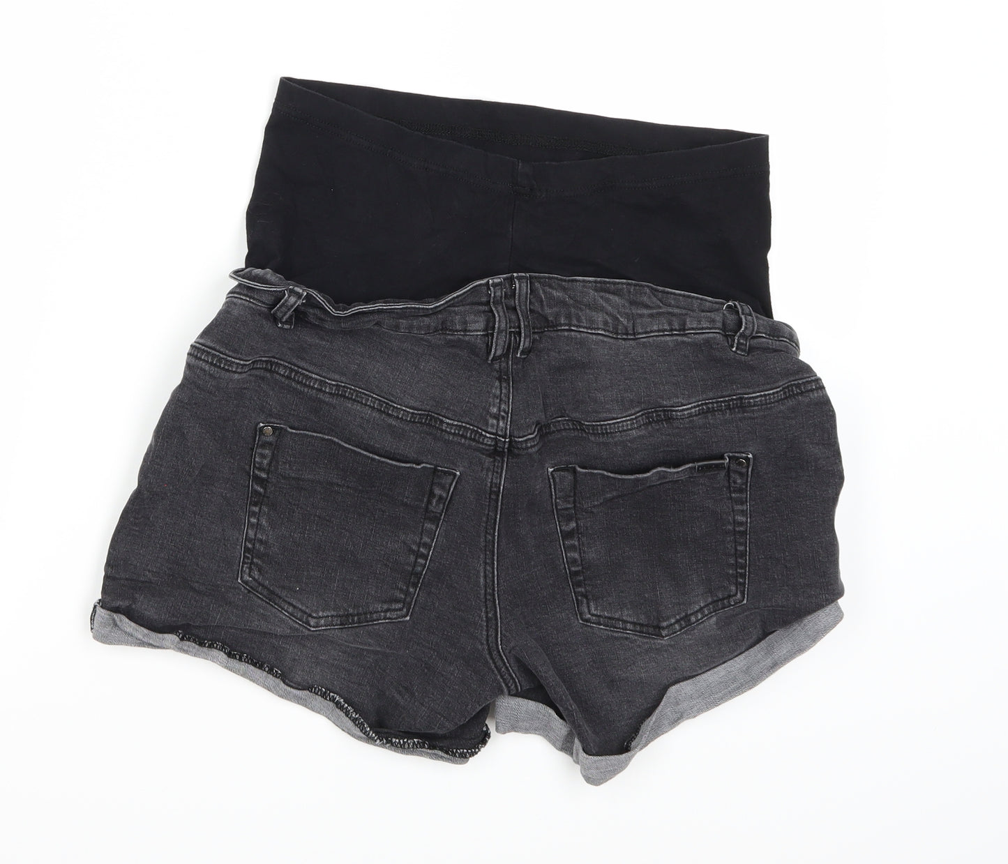 bandia Womens Black  Denim Hot Pants Shorts Size 16