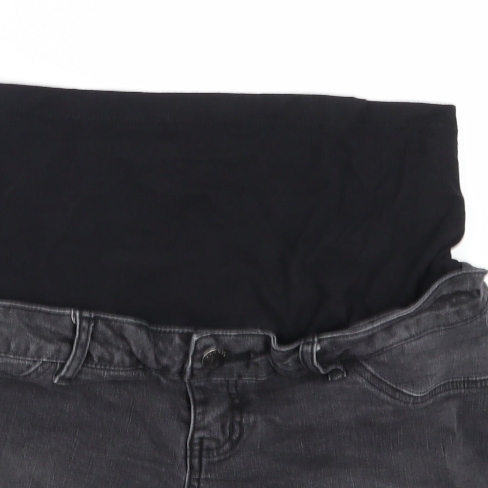 bandia Womens Black  Denim Hot Pants Shorts Size 16