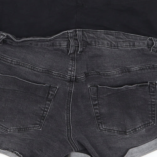 bandia Womens Black  Denim Hot Pants Shorts Size 16