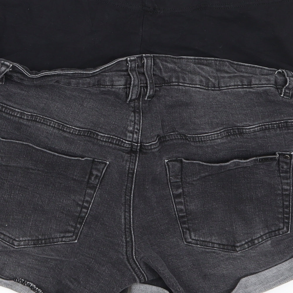 bandia Womens Black  Denim Hot Pants Shorts Size 16