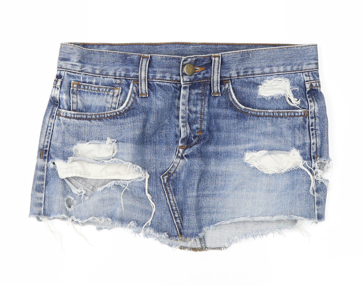 Topshop Womens Blue  Denim A-Line Skirt Size 8
