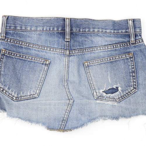 Topshop Womens Blue  Denim A-Line Skirt Size 8