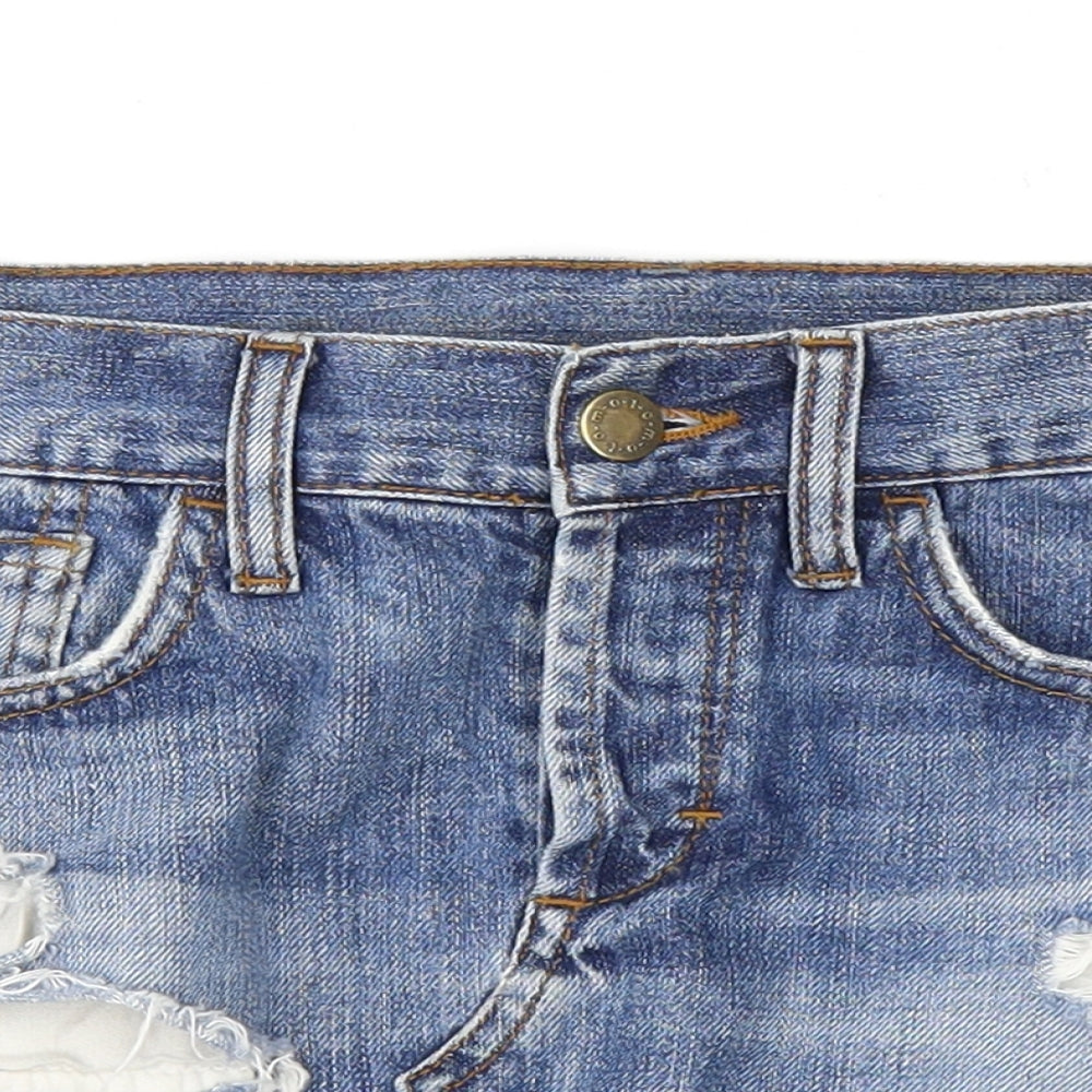 Topshop Womens Blue  Denim A-Line Skirt Size 8