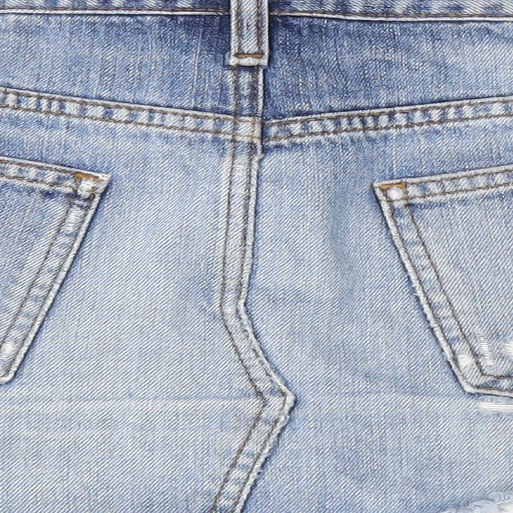 Topshop Womens Blue  Denim A-Line Skirt Size 8