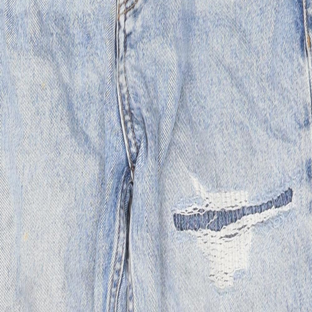 Topshop Womens Blue  Denim Skinny Jeans Size 28 L25 in - ripped details