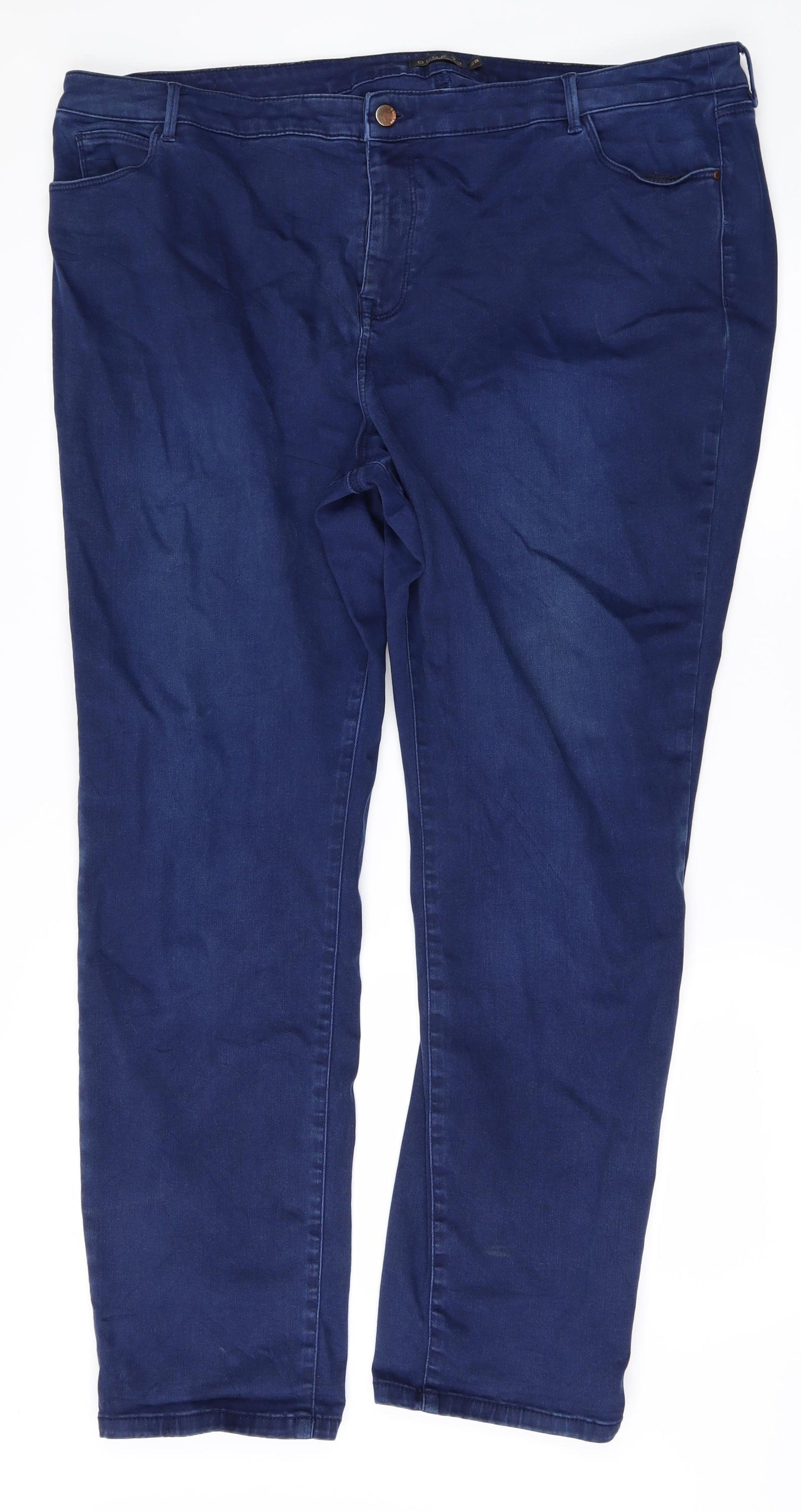 Blue 73 Womens Blue  Denim Straight Jeans Size 22 L28 in