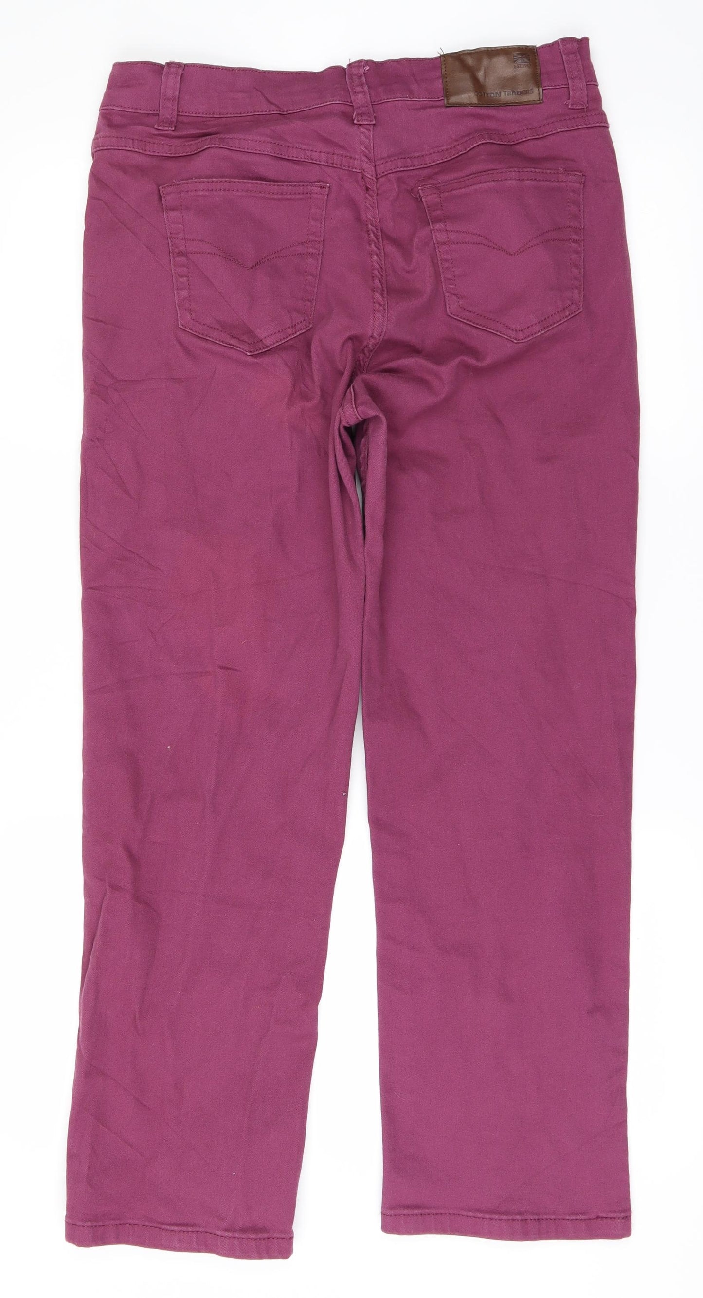 Cotton Womens Purple  Denim Straight Jeans Size 14 L26 in