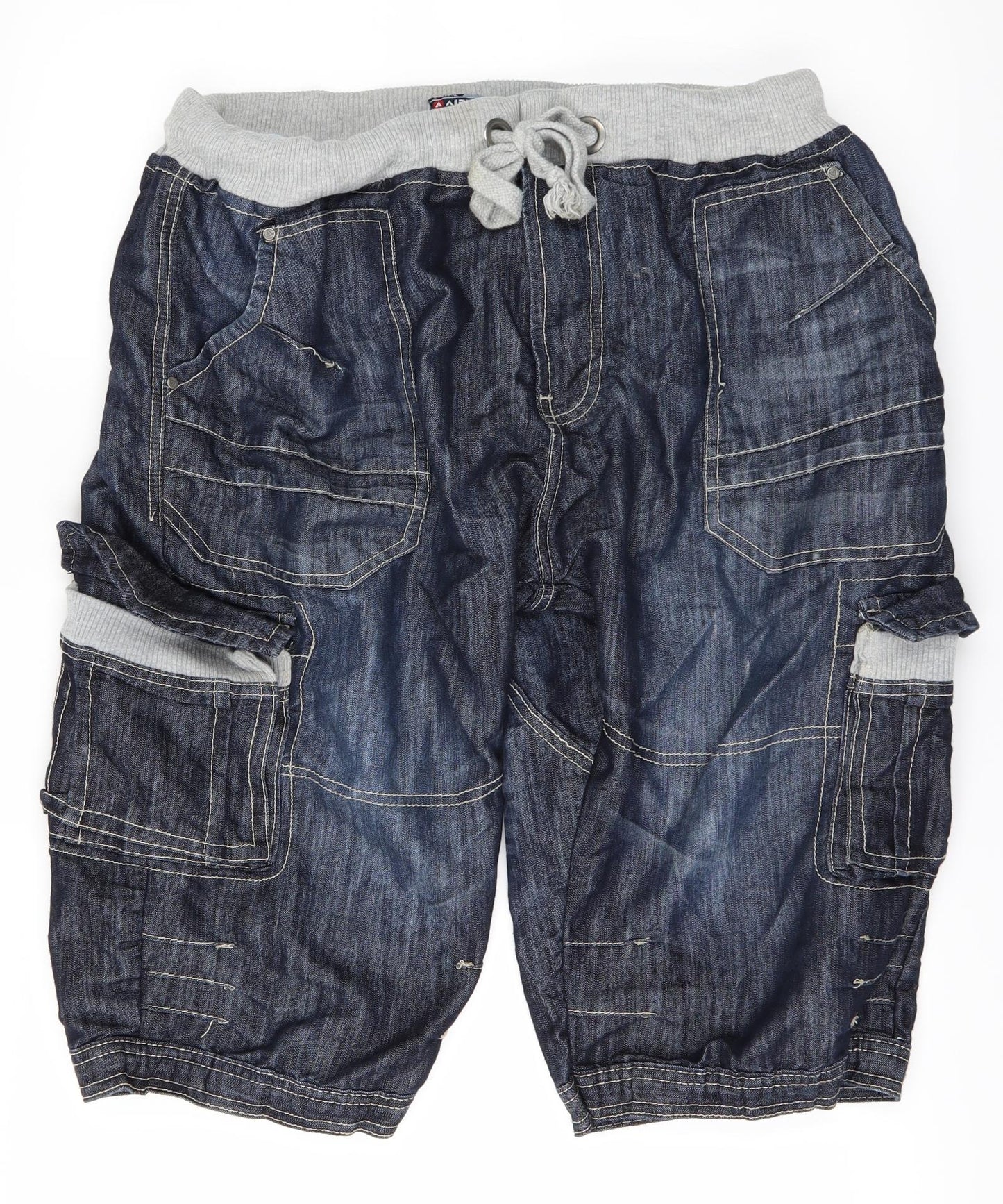 AIRWALK Mens Blue  Denim Cargo Shorts Size 3XL