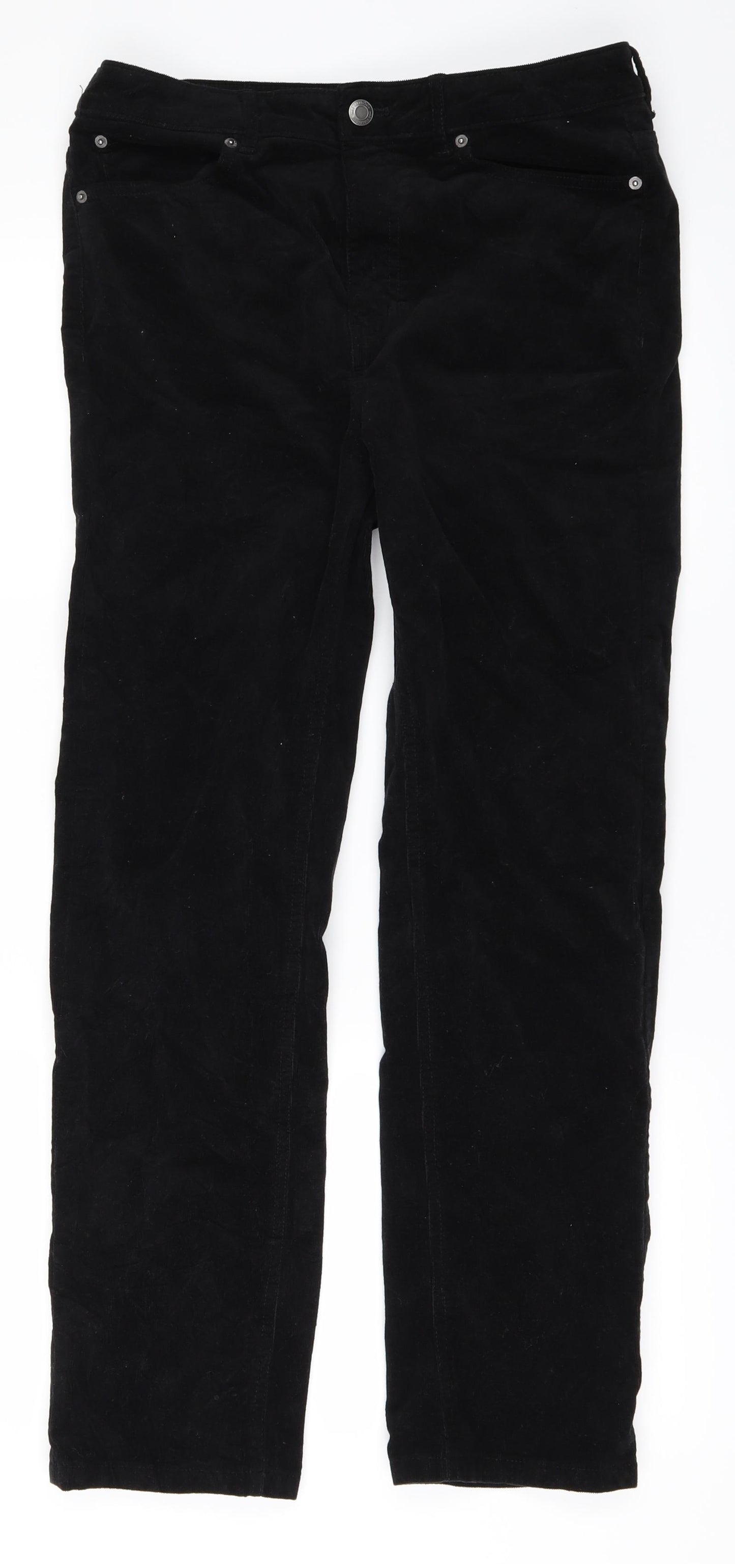 m&s Womens Black   Straight Jeans Size 12 L28 in