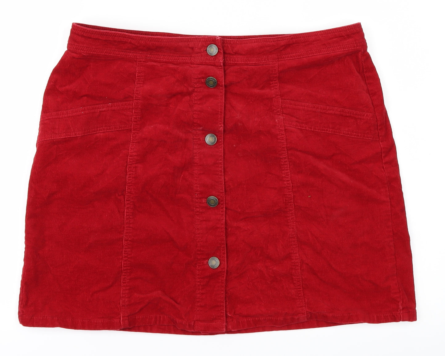 m&s Womens Red   A-Line Skirt Size 14