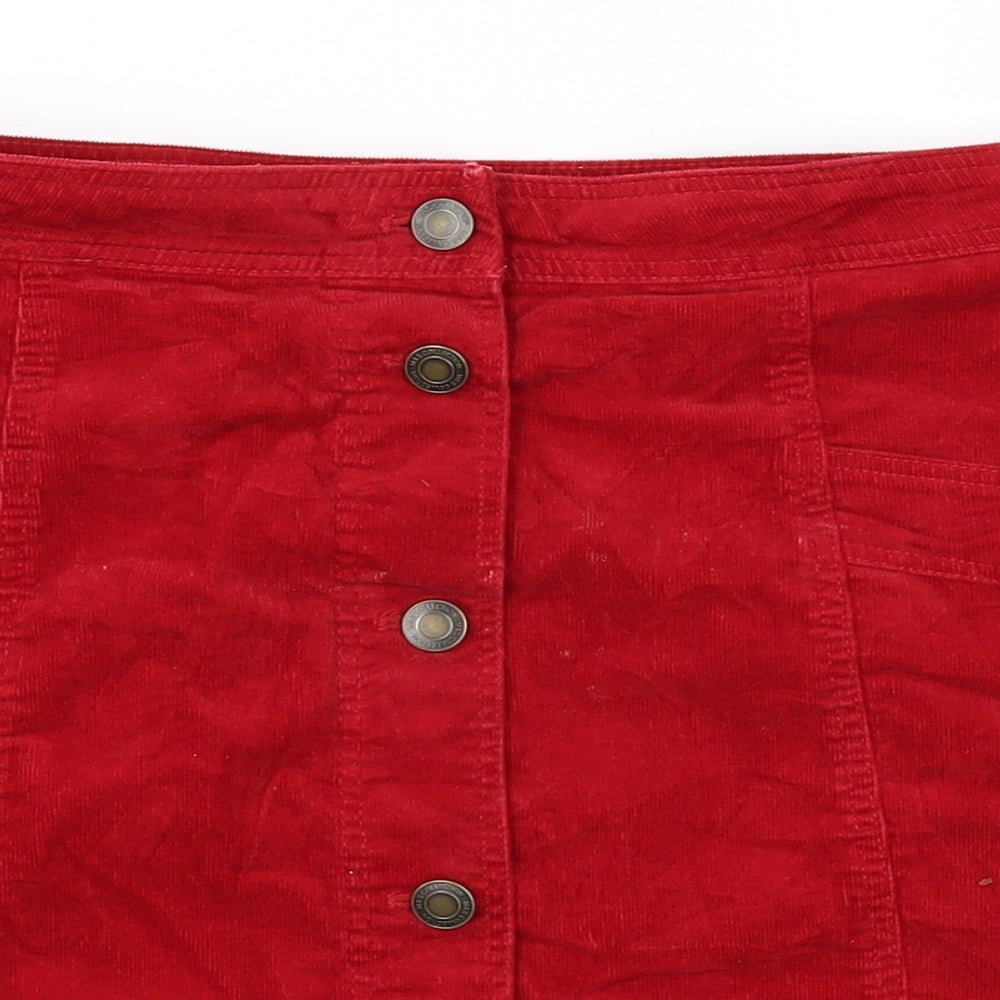 m&s Womens Red   A-Line Skirt Size 14