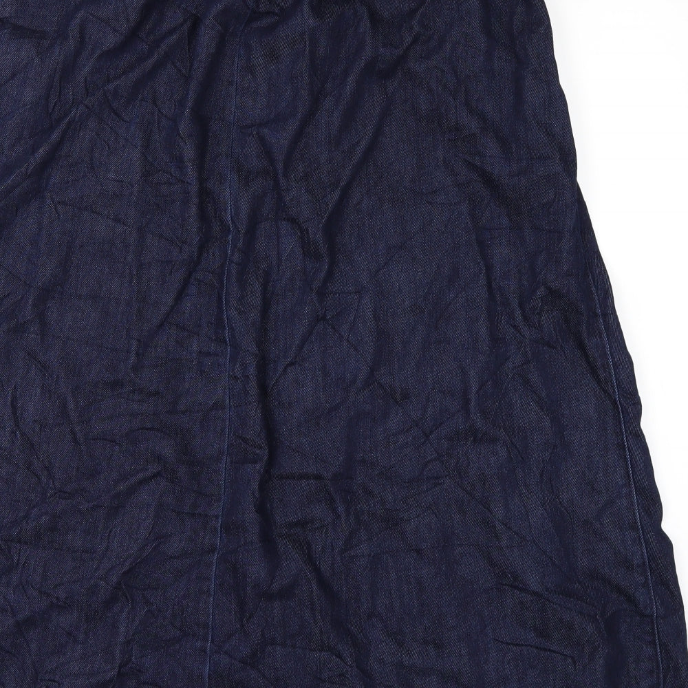 M&S Womens Blue  Denim A-Line Skirt Size 12