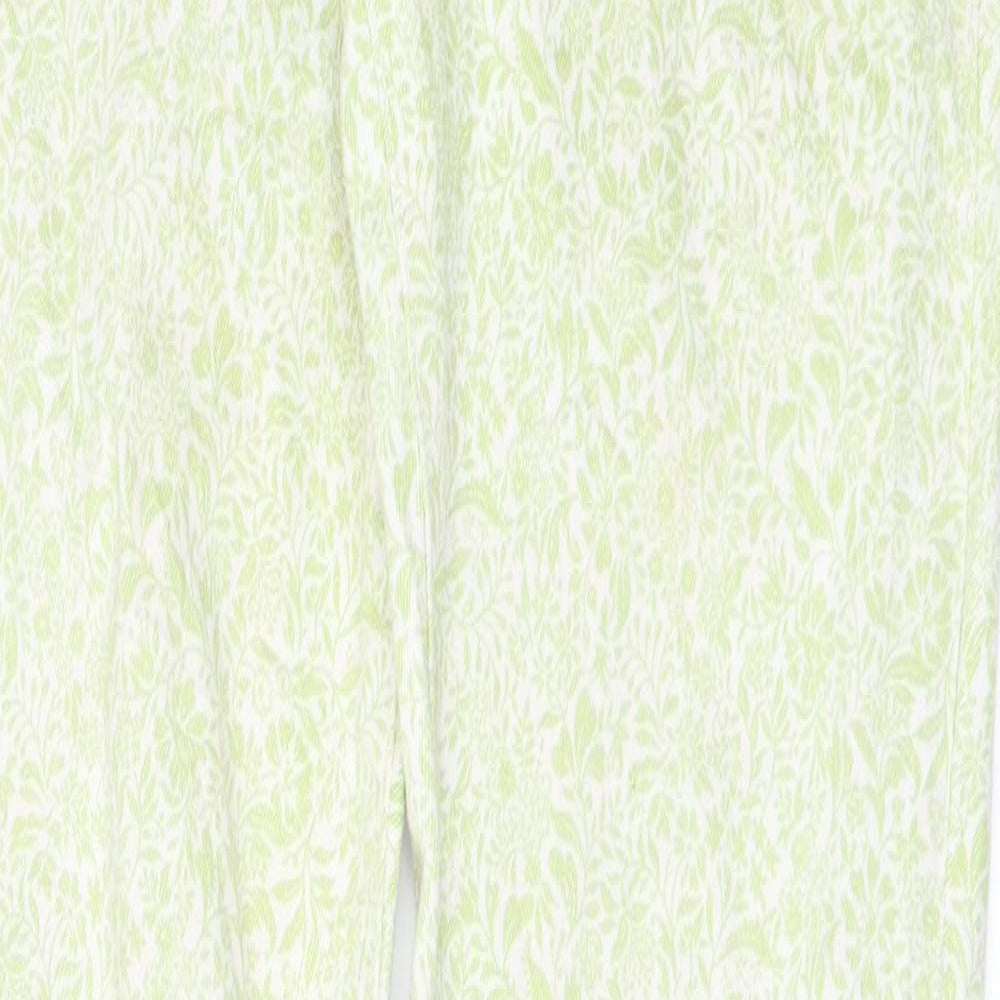 Preworn Womens Green Floral  Skinny Jeans Size 10 L30 in