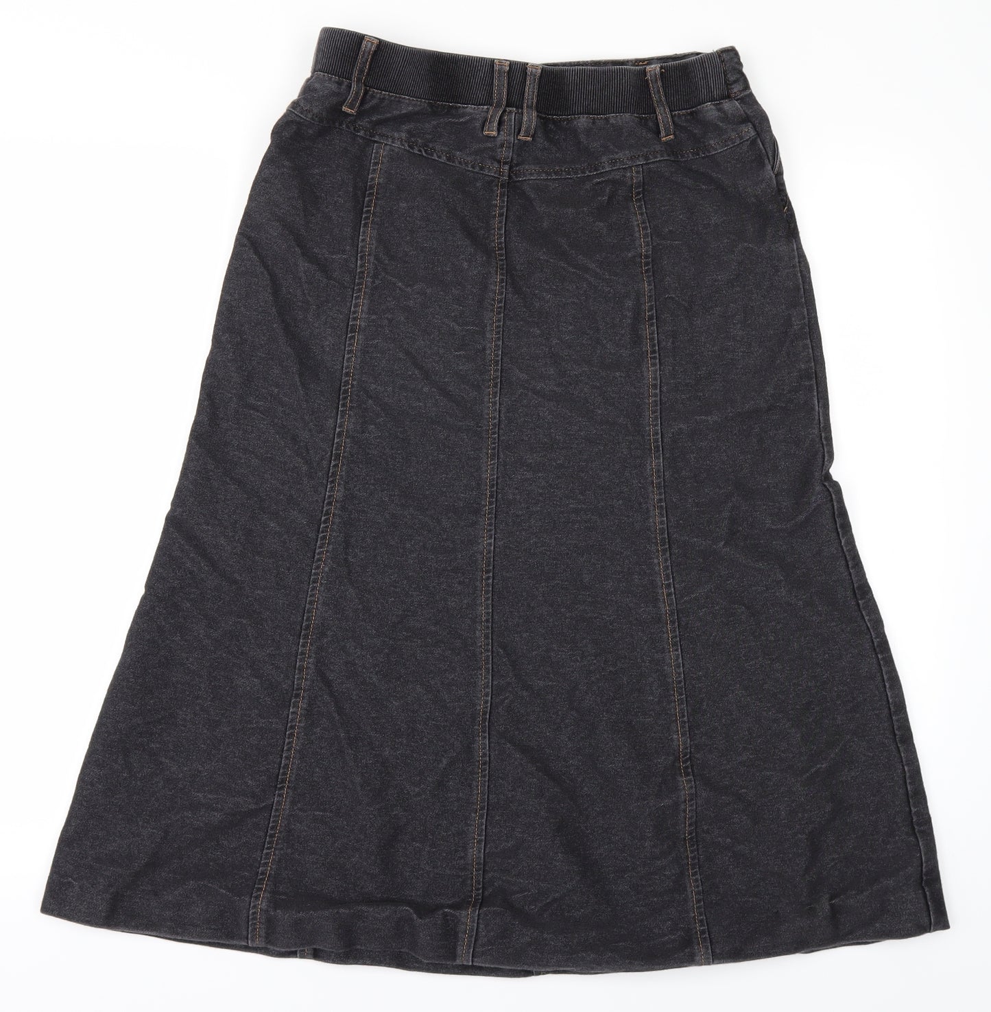Preworn Womens Black  Denim A-Line Skirt Size 10