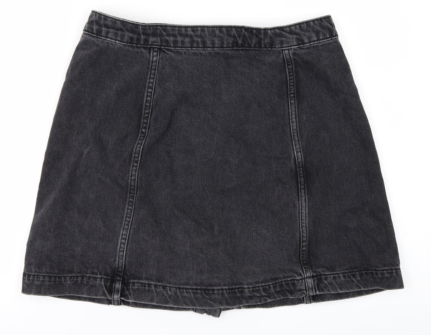 Topshop Womens Black  Denim A-Line Skirt Size 30