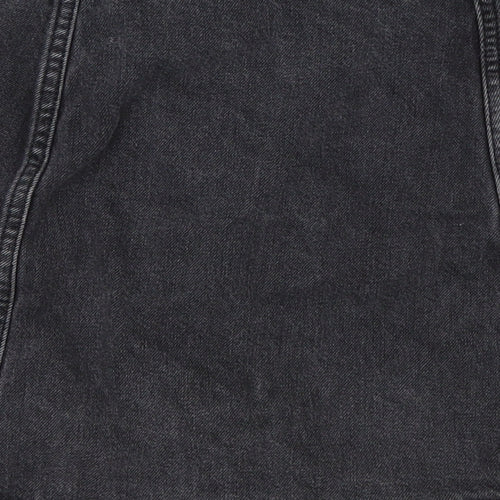 Topshop Womens Black  Denim A-Line Skirt Size 30