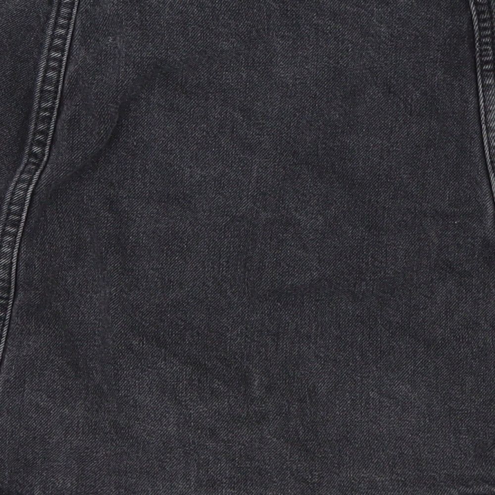 Topshop Womens Black  Denim A-Line Skirt Size 30