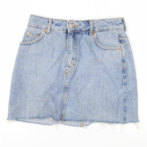 Topshop Womens Blue  Denim A-Line Skirt Size 6