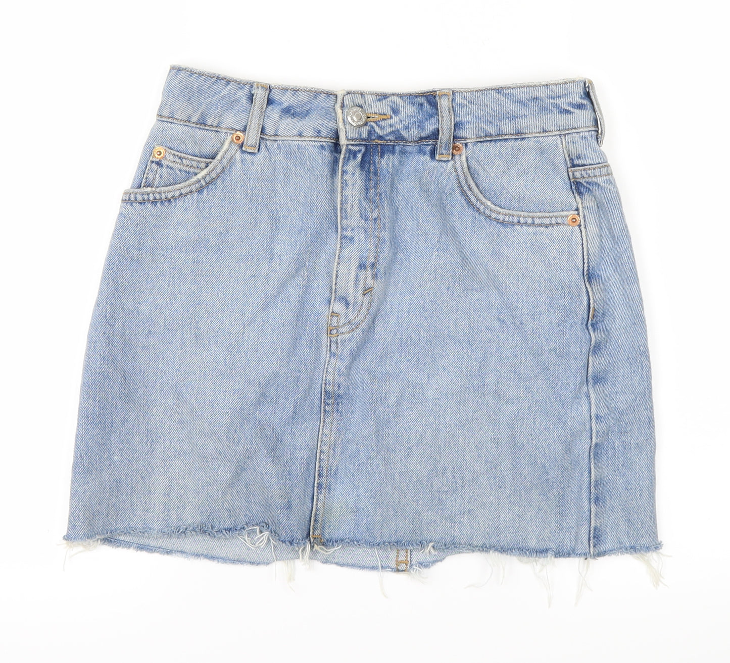 Topshop Womens Blue  Denim A-Line Skirt Size 6