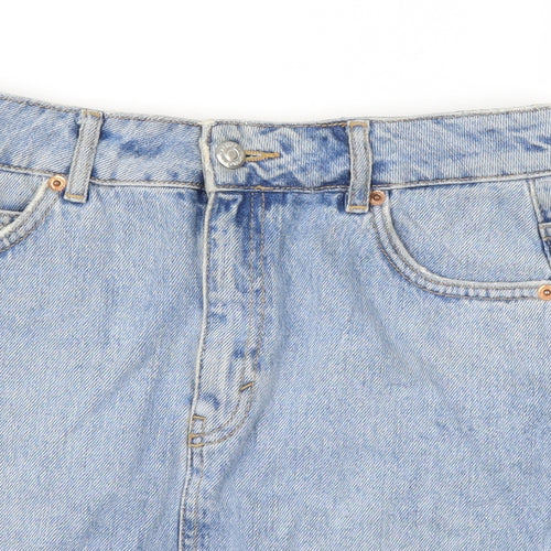 Topshop Womens Blue  Denim A-Line Skirt Size 6
