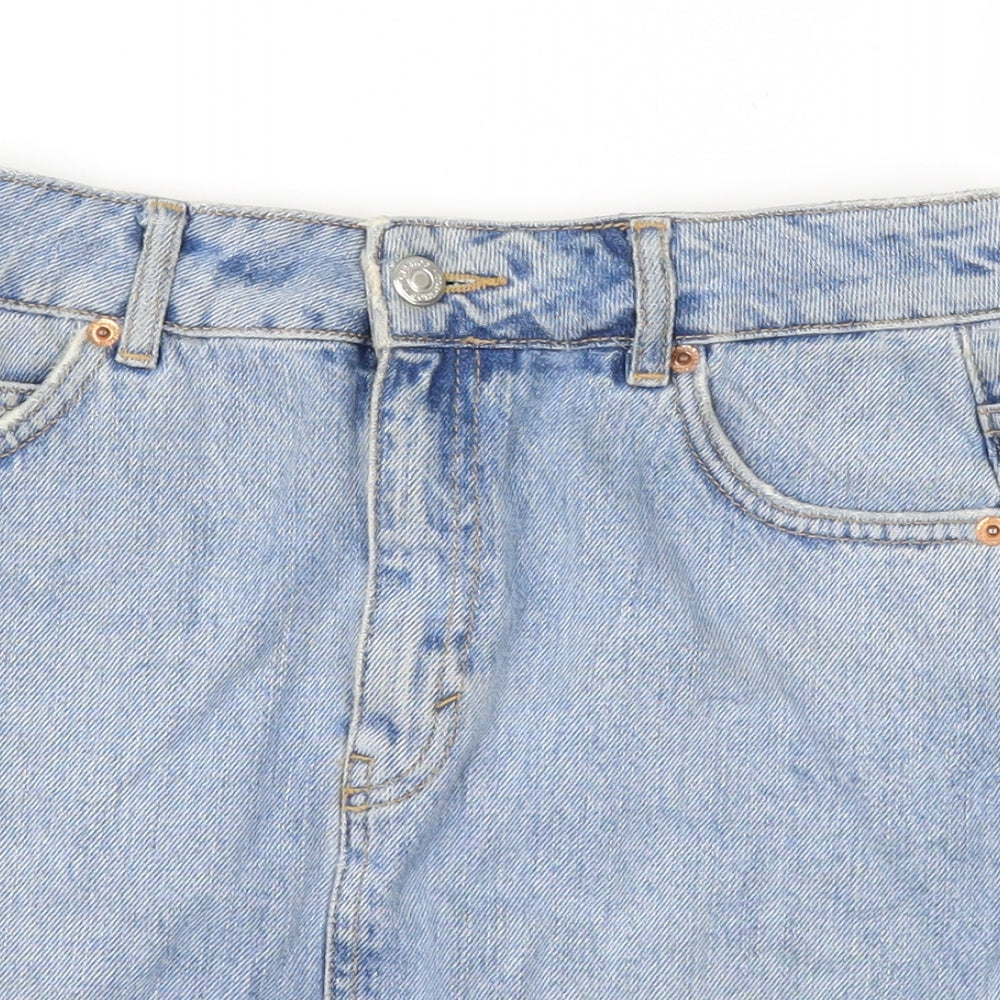 Topshop Womens Blue  Denim A-Line Skirt Size 6