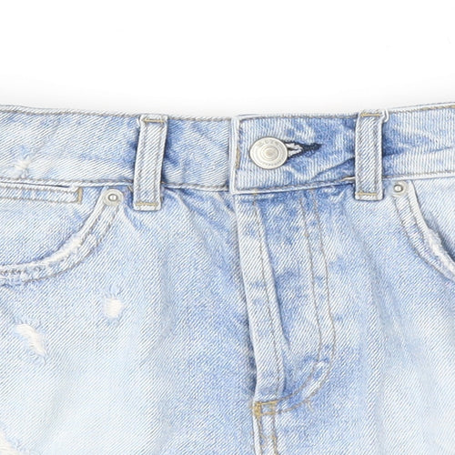 Topshop Womens Blue  Denim Cut-Off Shorts Size 26