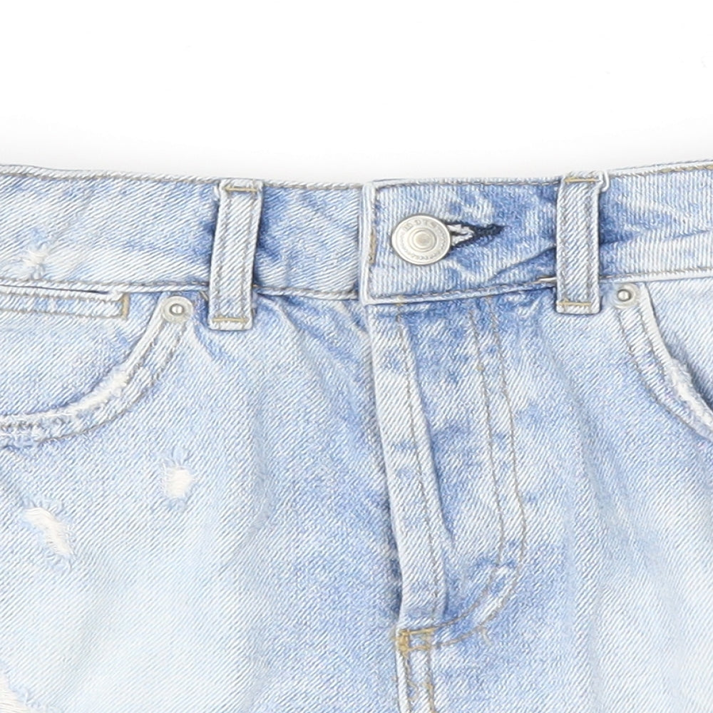 Topshop Womens Blue  Denim Cut-Off Shorts Size 26