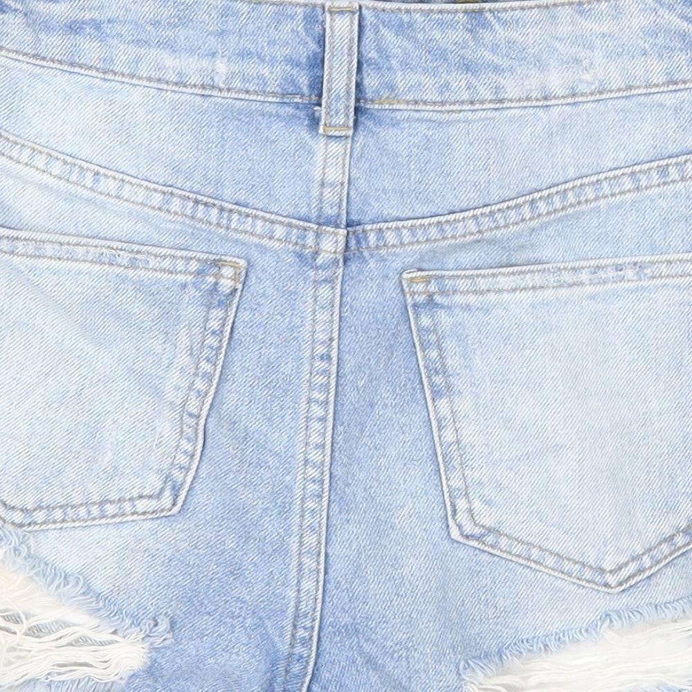 Topshop Womens Blue  Denim Cut-Off Shorts Size 26