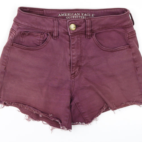 American Eagle Outfitters Womens Purple  Denim Cut-Off Shorts Size 8