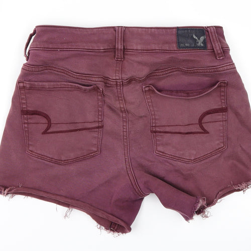 American Eagle Outfitters Womens Purple  Denim Cut-Off Shorts Size 8