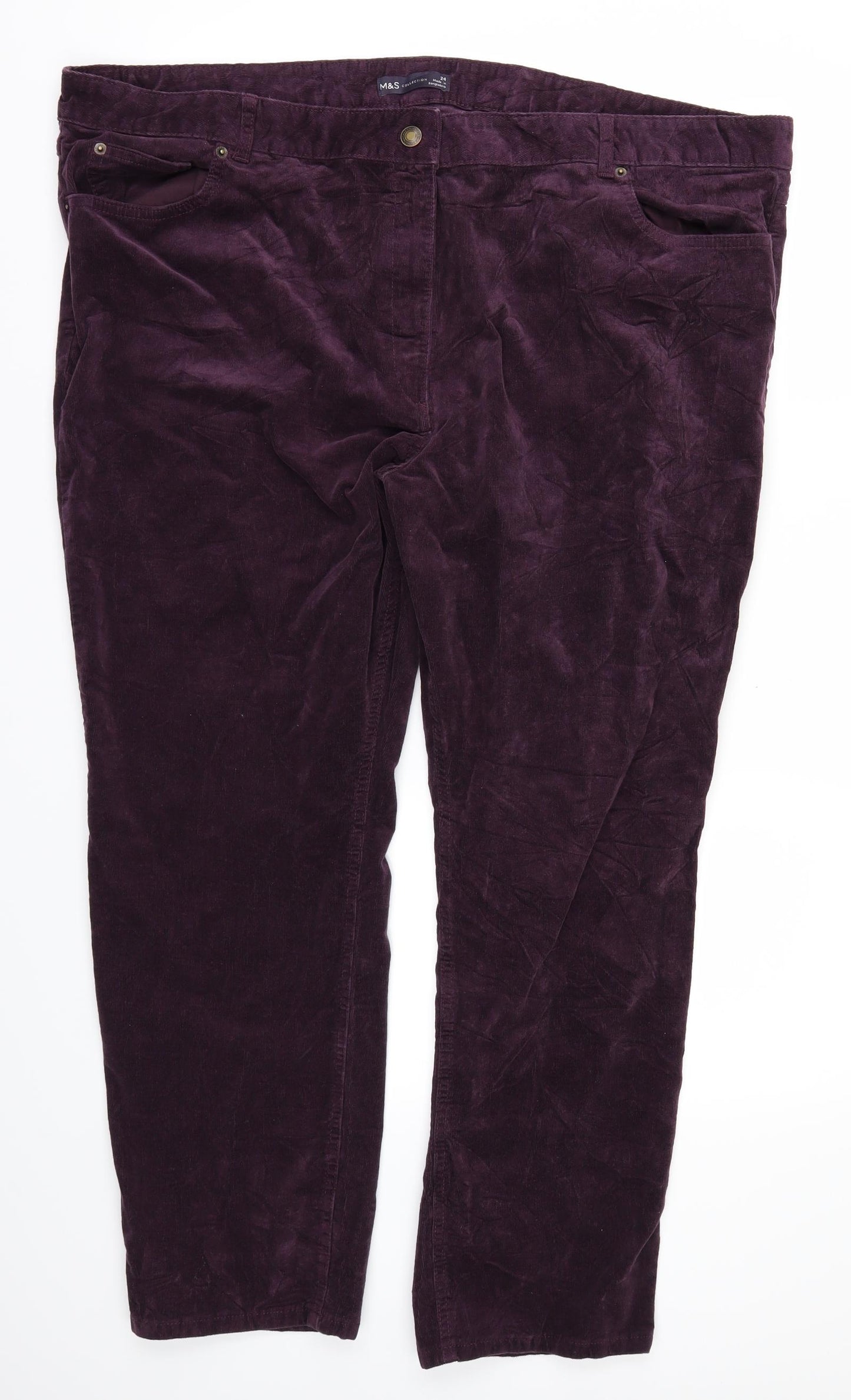 m&s Womens Purple   Straight Jeans Size 24 L27 in
