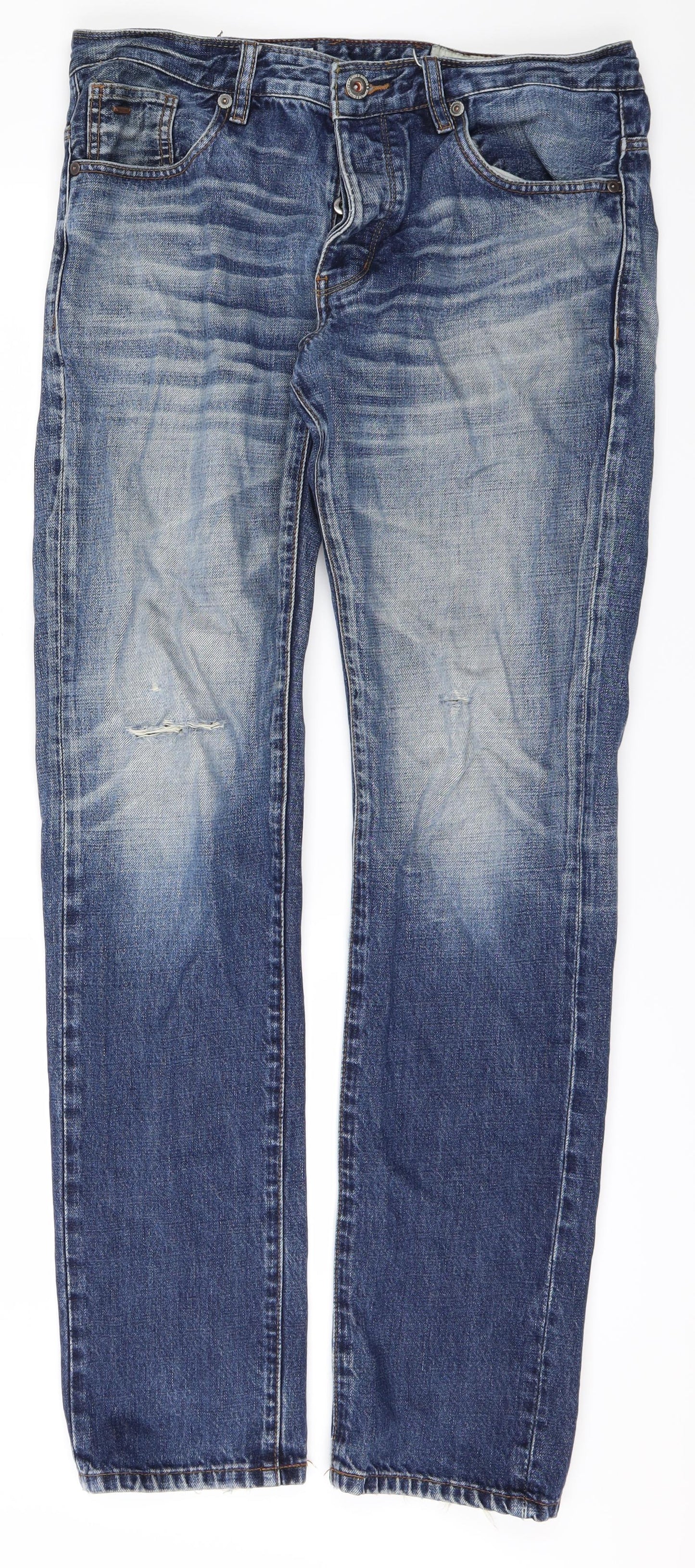 NEXT Mens Blue  Denim Straight Jeans Size 32 L32 in
