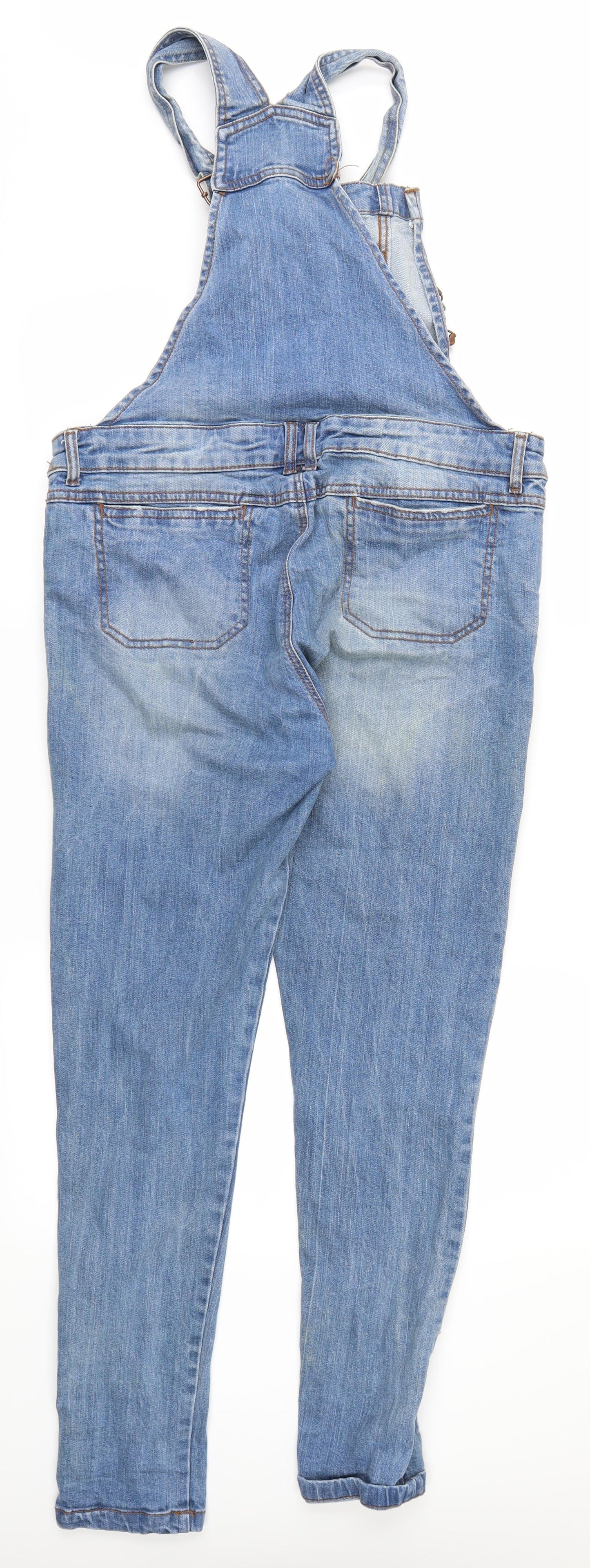 DenimCo Womens Blue  Denim Dungaree One-Piece Size 14 L28 in