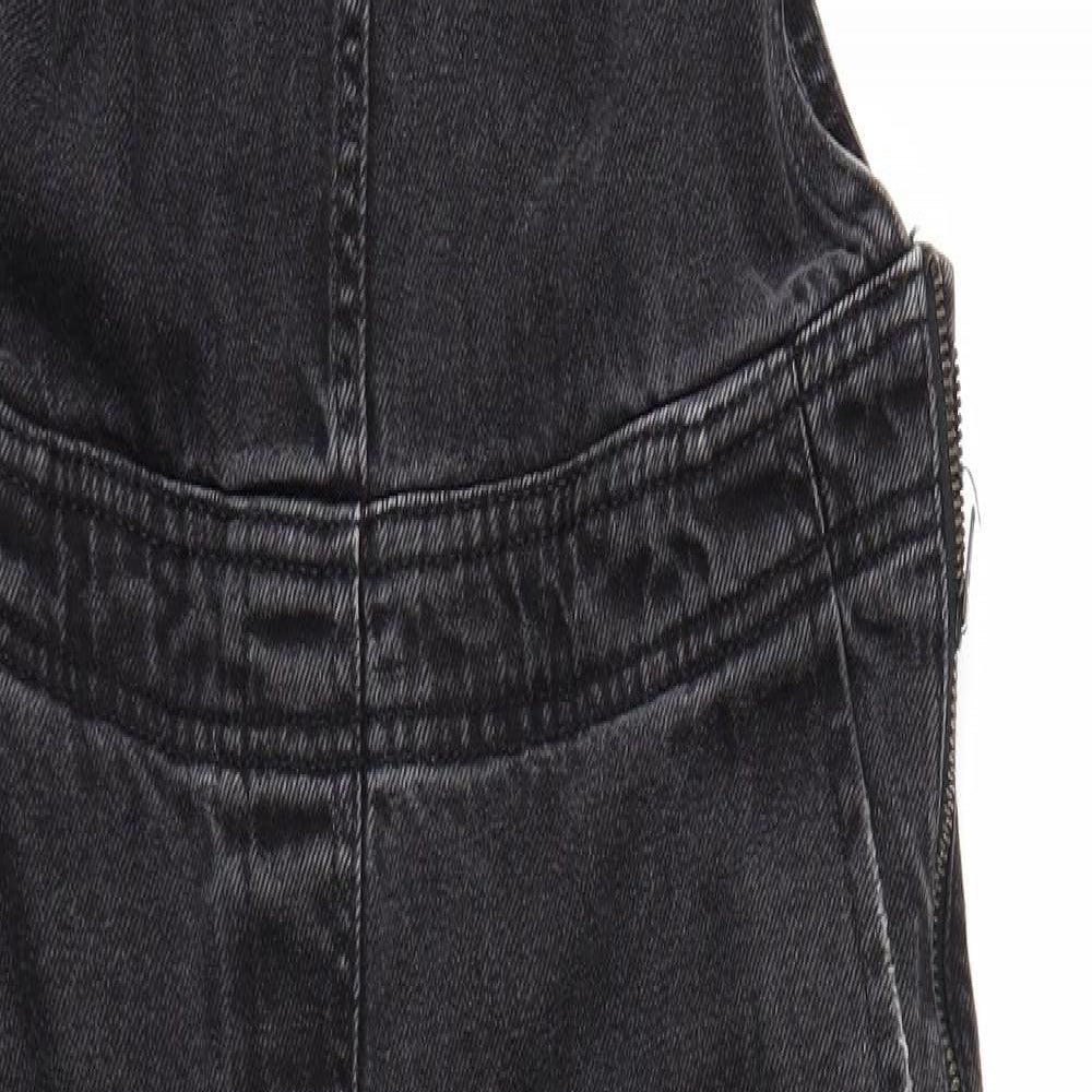 ASOS Womens Black  Denim Dungaree One-Piece Size 4 L27 in