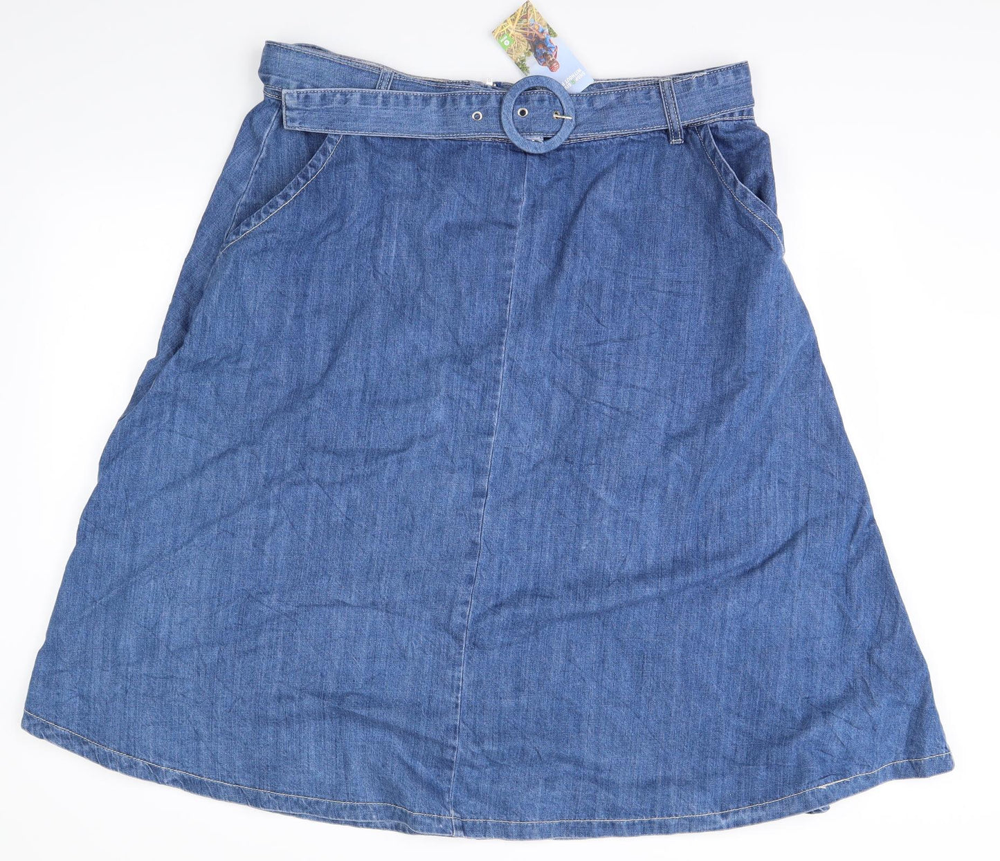 Nutmeg Womens Blue  Denim Flare Skirt Size 18  - belted