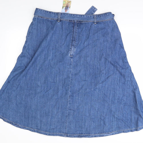 Nutmeg Womens Blue  Denim Flare Skirt Size 18  - belted