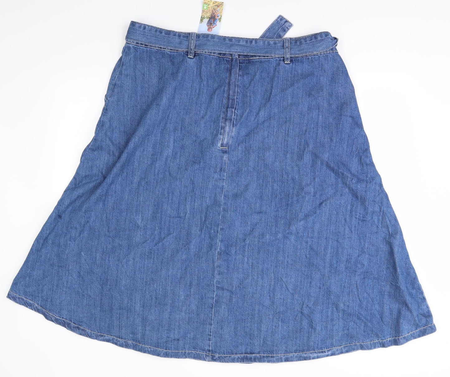 Nutmeg Womens Blue  Denim Flare Skirt Size 18  - belted