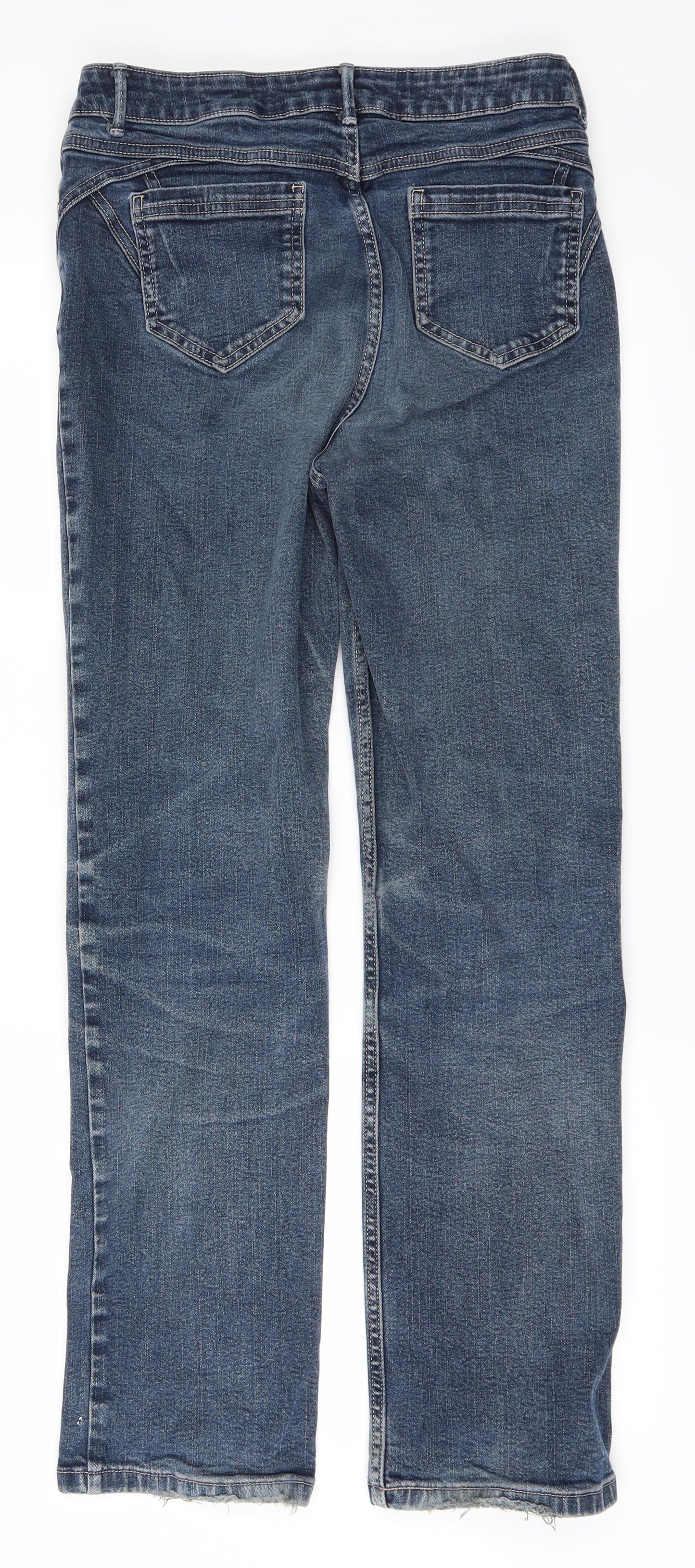m&s Womens Blue  Denim Straight Jeans Size 12 L28 in