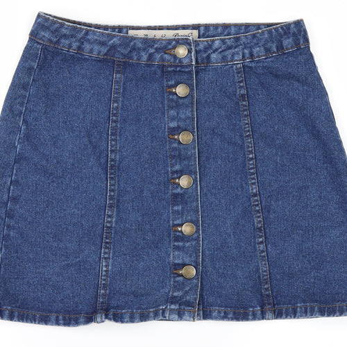 DenimCo Womens Blue  Denim A-Line Skirt Size 10
