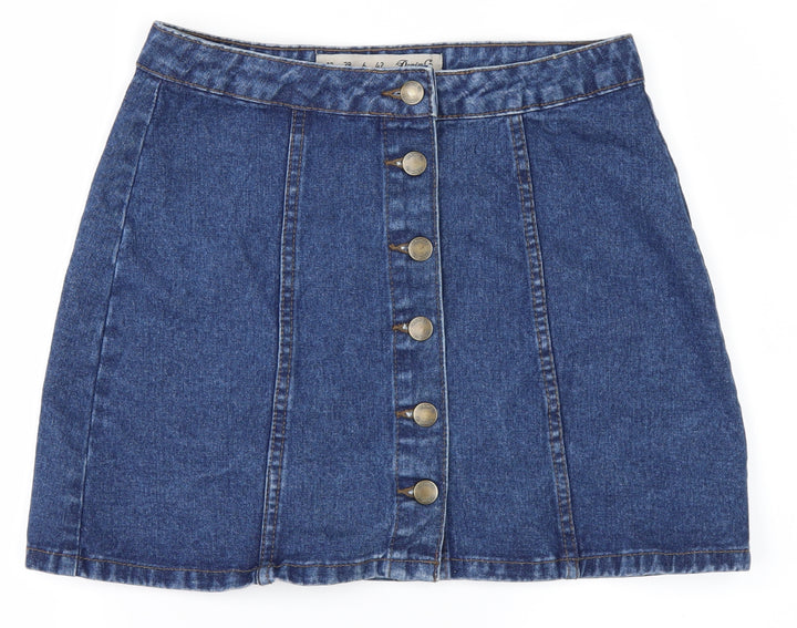 DenimCo Womens Blue Denim A-Line Skirt Size 10