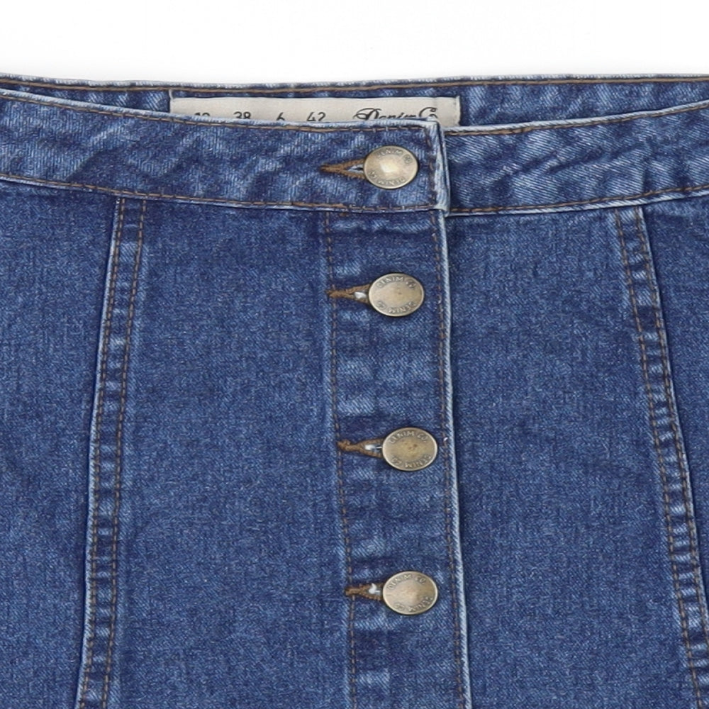 DenimCo Womens Blue  Denim A-Line Skirt Size 10