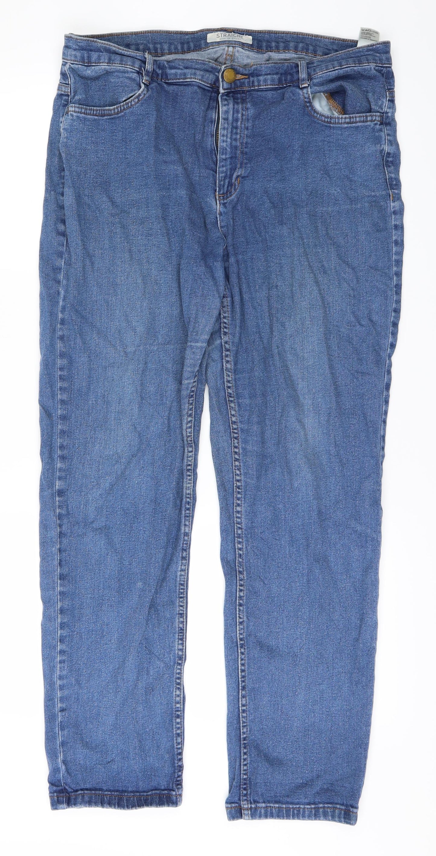 m&s Womens Blue  Denim Straight Jeans Size 16 L26 in