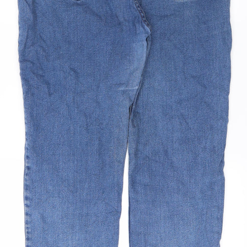 m&s Womens Blue  Denim Straight Jeans Size 16 L26 in