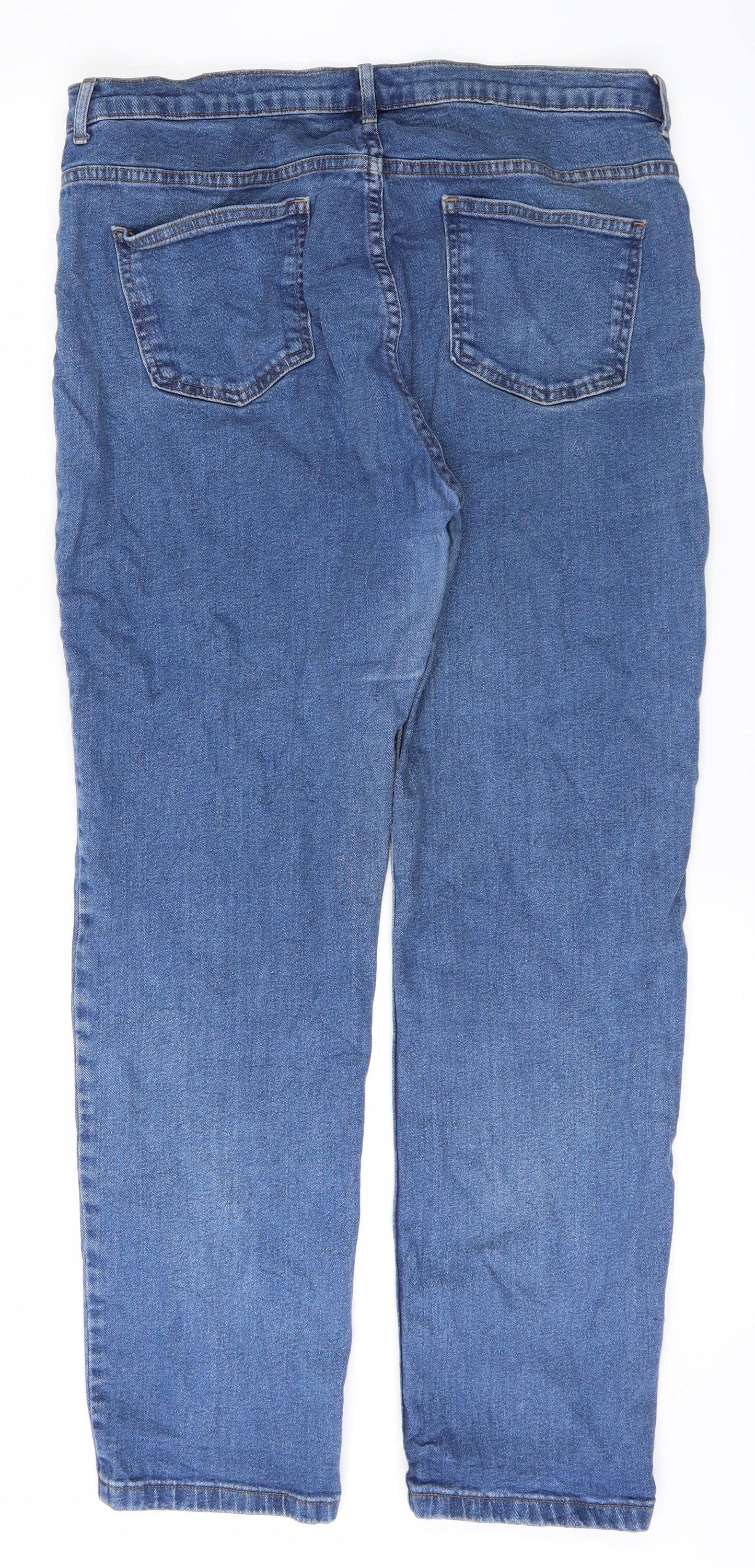 m&s Womens Blue  Denim Straight Jeans Size 16 L26 in