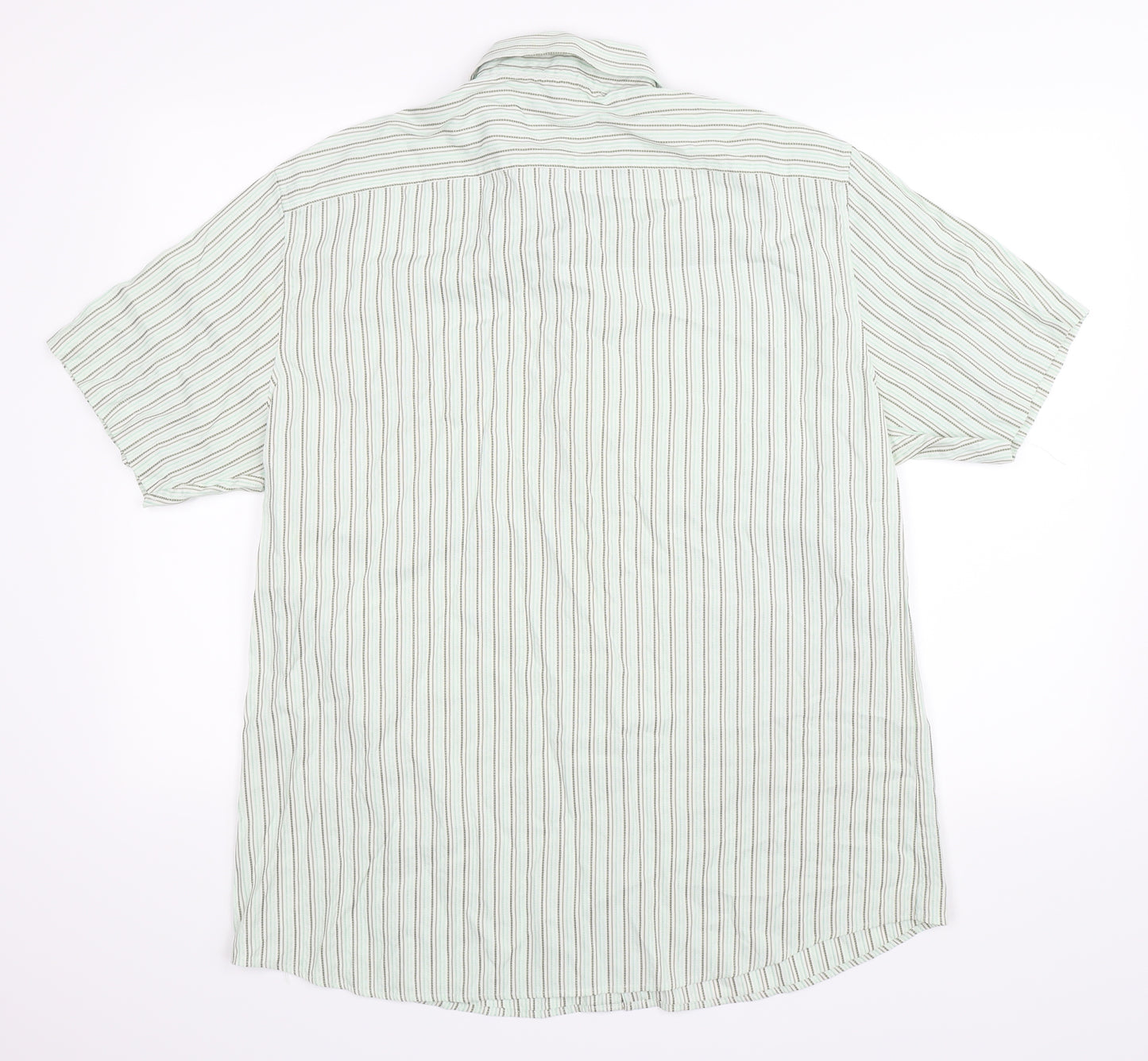 NEXT Mens Green Striped   Button-Up Size XL