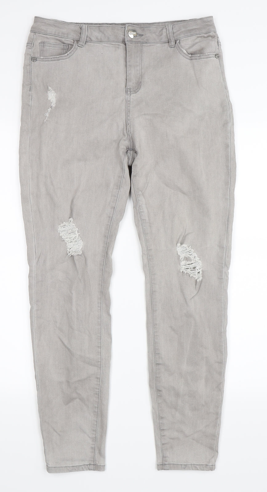 Lipsy Womens Grey   Skinny Jeans Size 14 L27 in