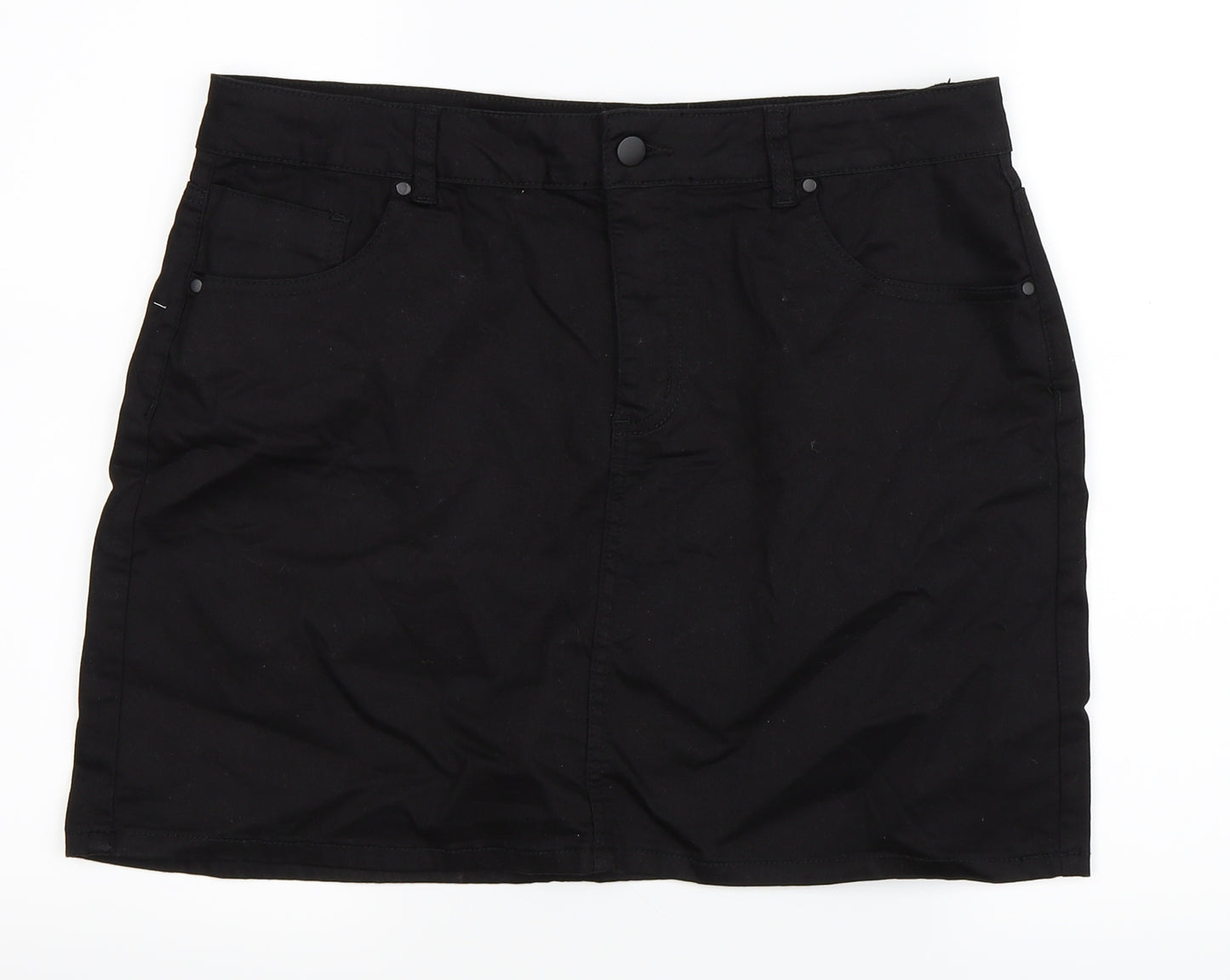 Boohoo Womens Black   A-Line Skirt Size 16