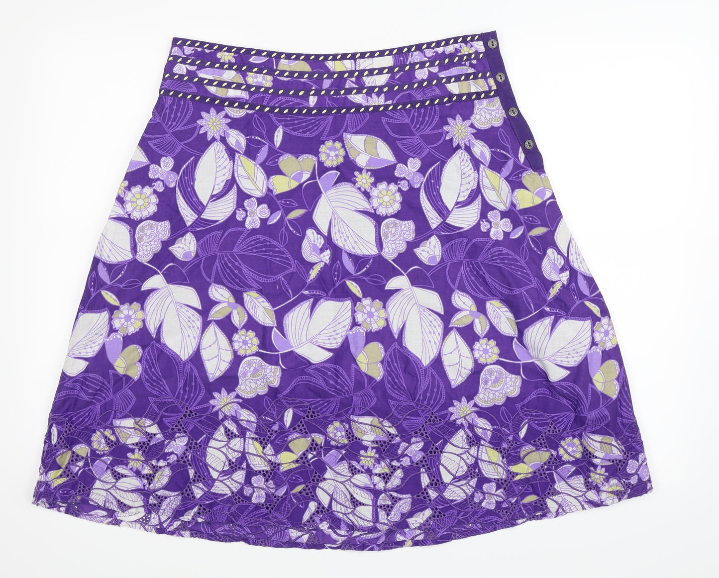 Mantaray Womens Purple Floral  A-Line Skirt Size 12